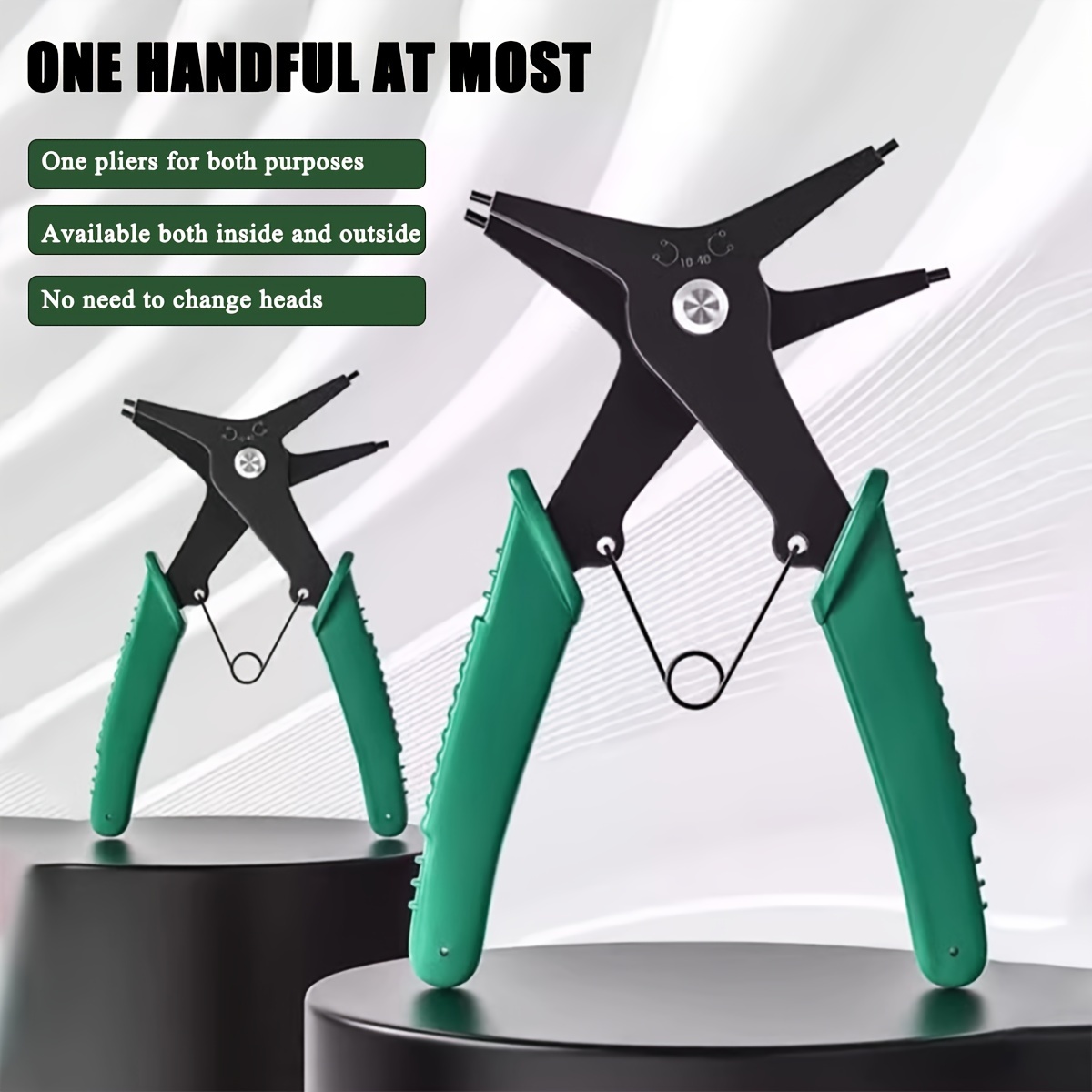 Snap Button Plier - 2-in-1 borgringtang, dubbelzijdige borgringtang, C-clip tang,