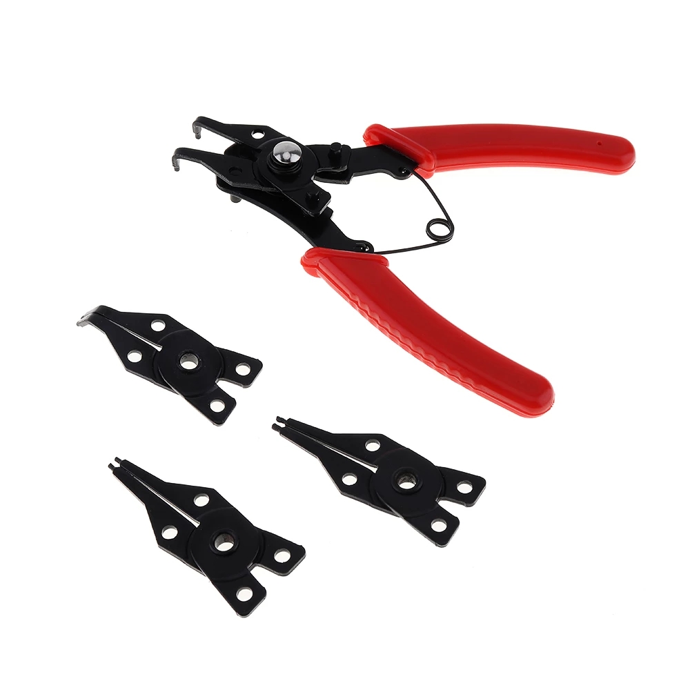Snap Button Plier - 4-in-1 multifunctionele borgringtangset, intern, extern, gebogen,