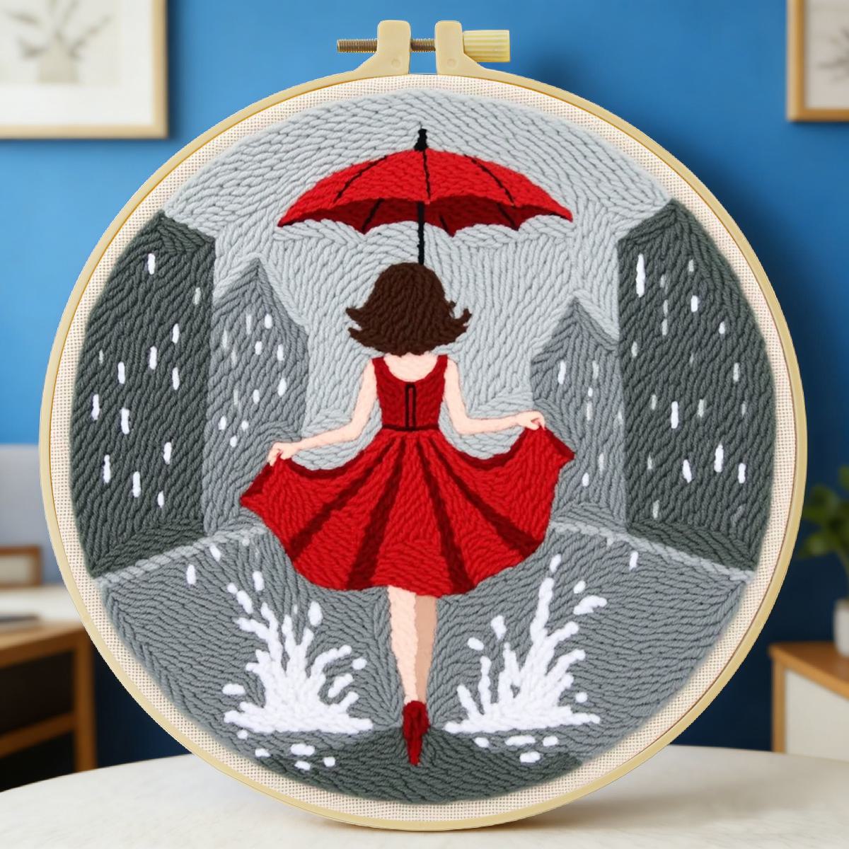 Sewing Textile Art - 20X20CM/7.87inch Vrouwelijke Punch Naald Borduurset Kit