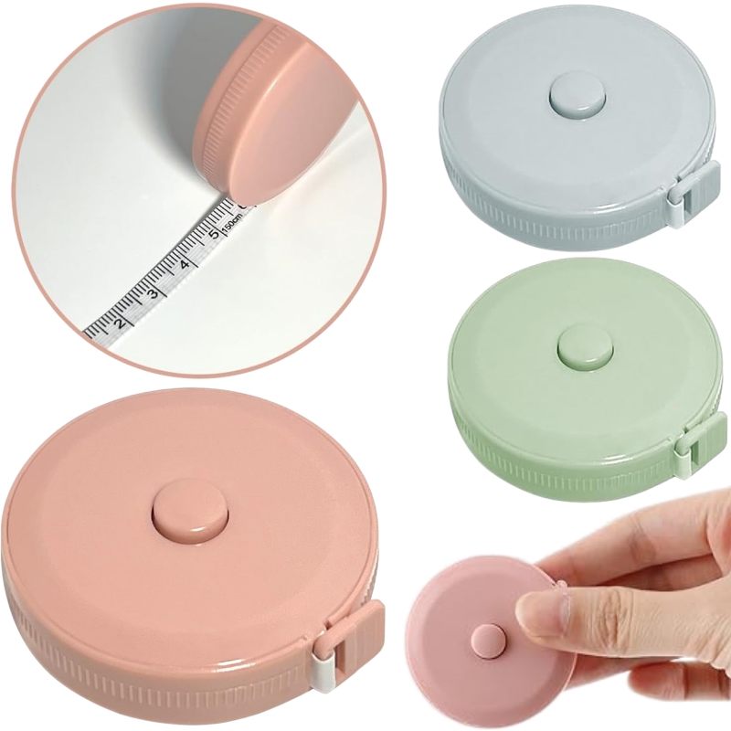 Sewing Recycling - 1,5M Mini Meetlint Dubbelzijdig Intrekbaar Meetlint
