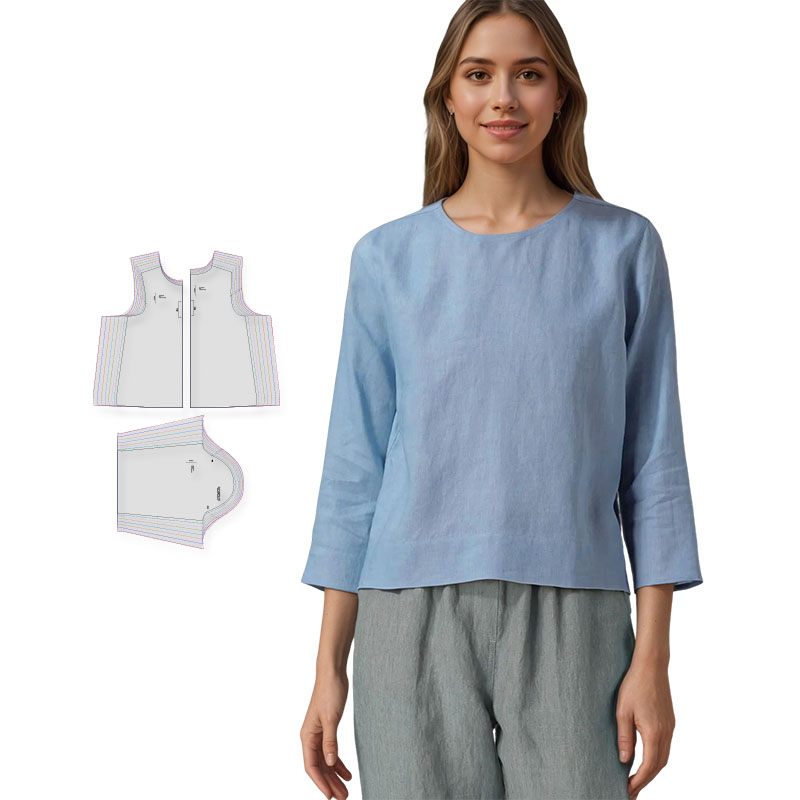 Textile Sewing Patterns - Naaipatronen voor dames linnen blouse in