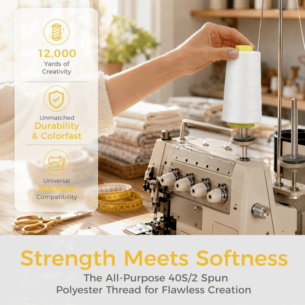 4 stuks, elk 3000 yards, witte - Serger Thread Cone recensie en prijs
