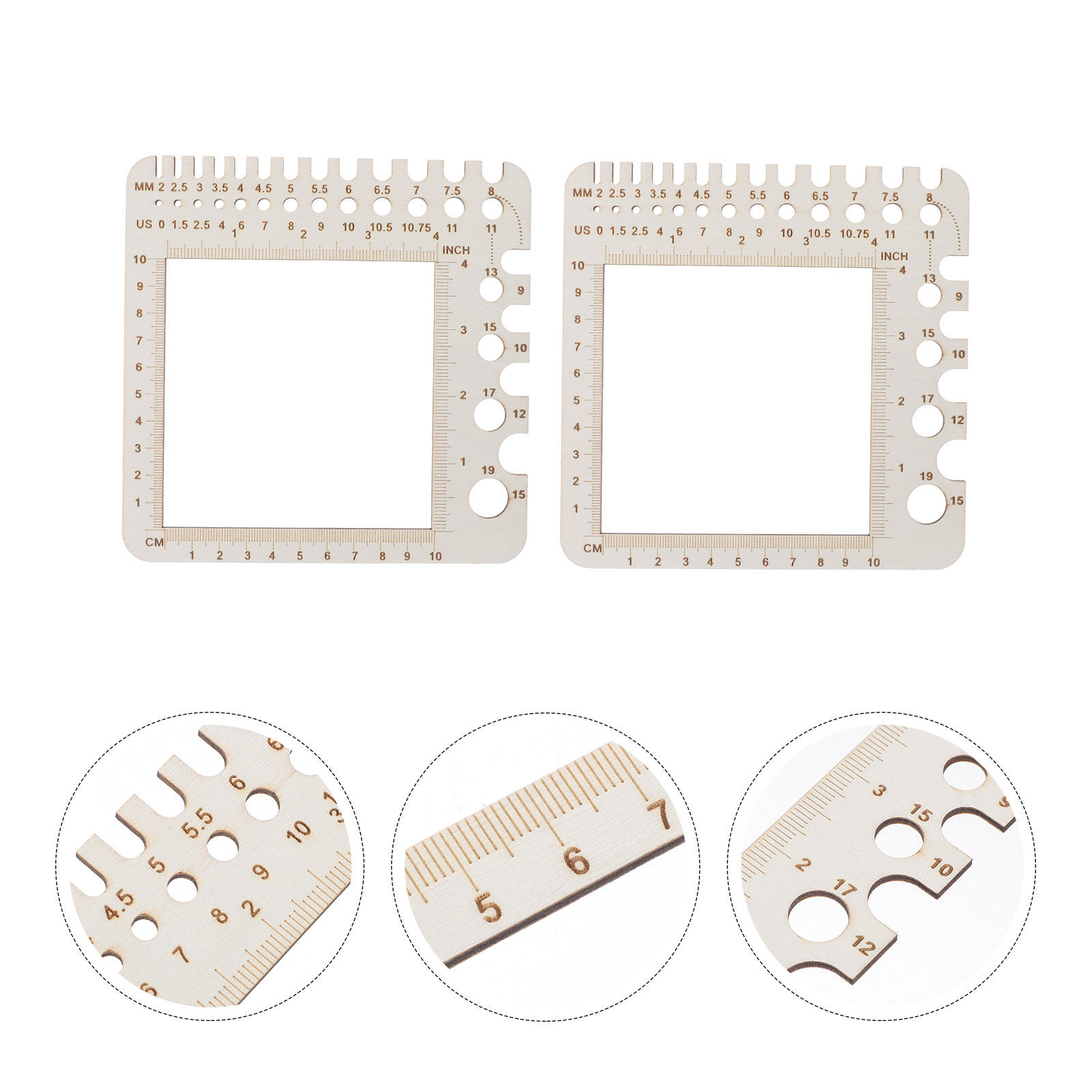 2 stuks houten breimatenliniaa - Sewing Gauge Ruler recensie en prijs