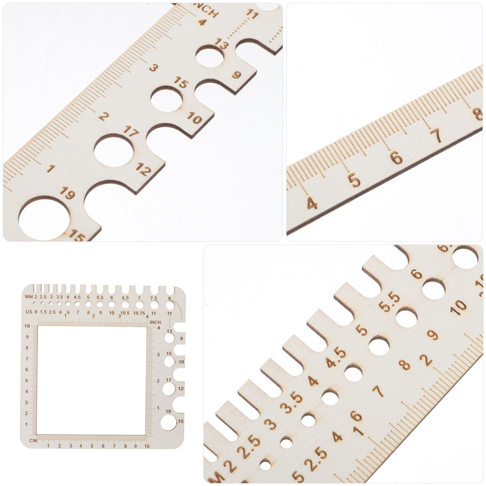 2 stuks houten breimatenliniaa - Sewing Gauge Ruler recensie en prijs