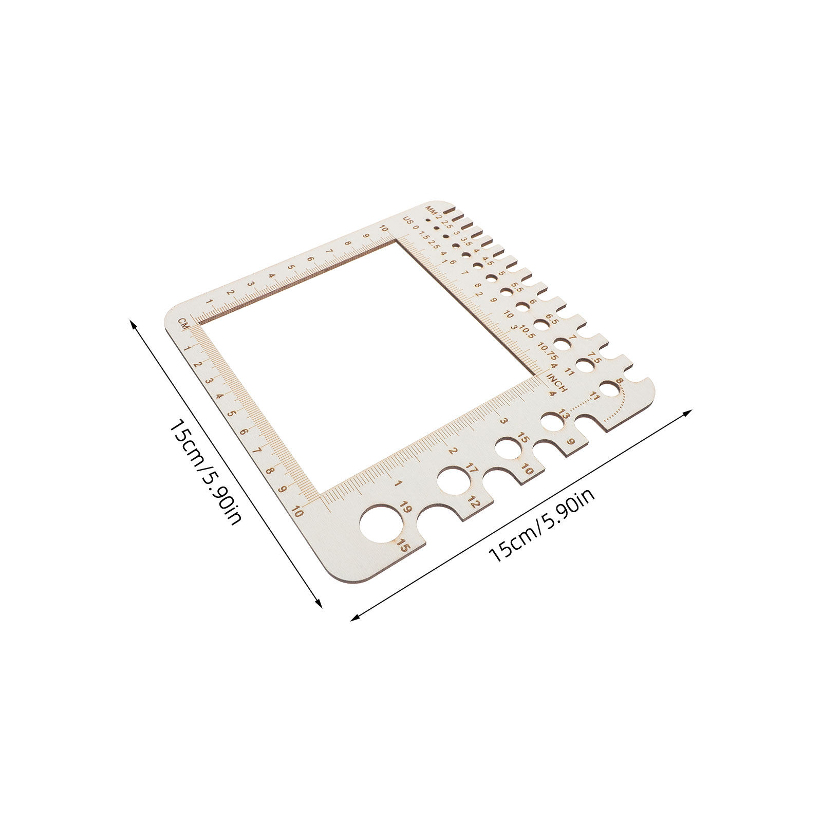 2 stuks houten breimatenliniaa - Sewing Gauge Ruler recensie en prijs