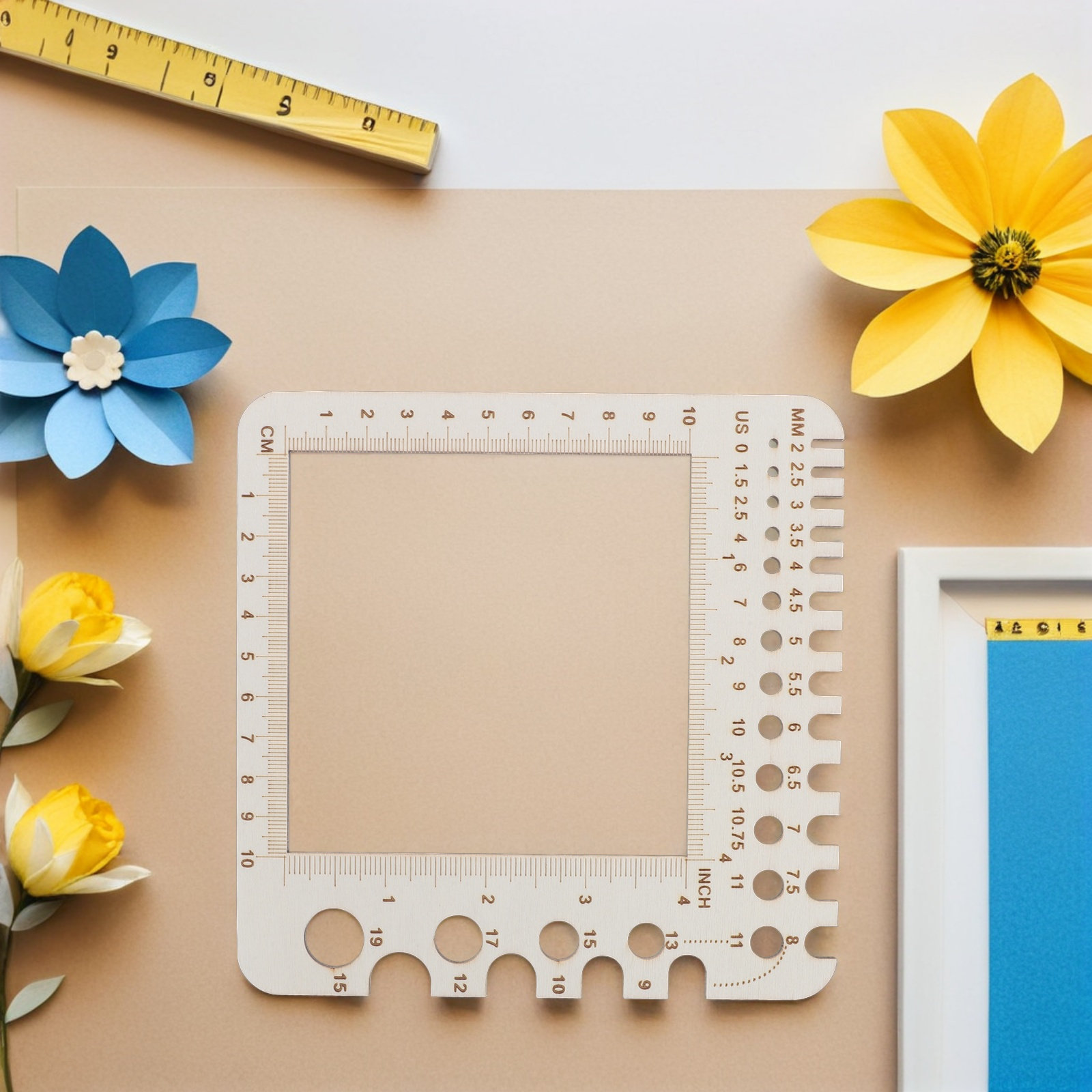 2 stuks houten breimatenliniaa - Sewing Gauge Ruler recensie en prijs