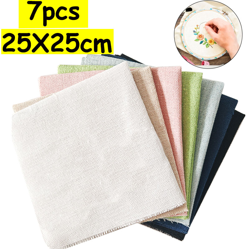 7-delige set van 25*25cm linne - Sewing Textile Art recensie en prijs