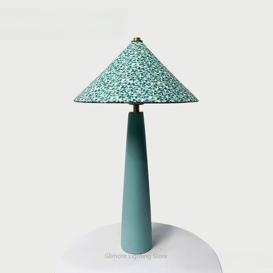 Blauwgroene tafellamp in parap - Century Textile & Sewing Supply Hours recensie en prijs